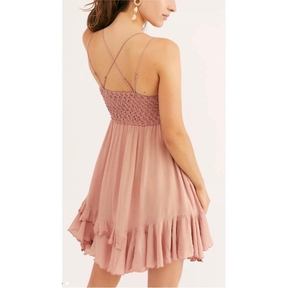 New! Free People Adella Slip Dress light pink nwt 30450 - Picture 4 of 10